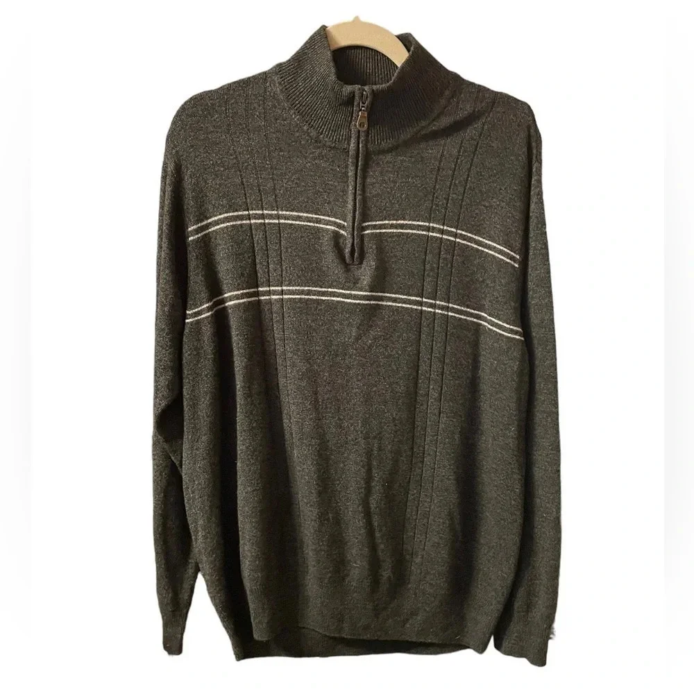 DOCKERS MENS QUARTER ZIP SWEATER